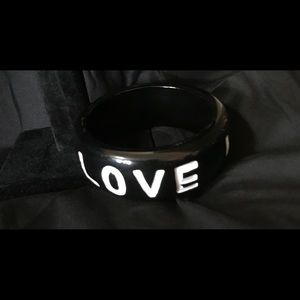 Black Lacquer “Love” Bangle Bracelet